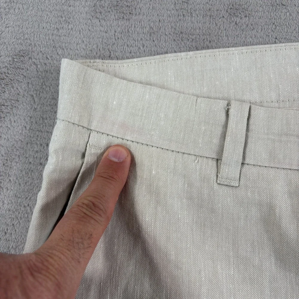 John‎ Varvatos Mercer Slim Fit Pants in Beige Italian Linen Blend Men 36x28 $598